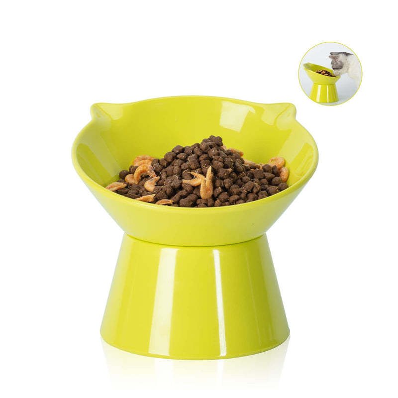 Cat Bowls Raised Cat Food Bowls,Elevated Cat Bowls Slanted for Food and Water,Cat Feeding & Watering Supplies 15° Tilted Raised Cat Bowls, Anti Vomiting Cat Dish for Indoor Cats and Small Dogs Green - BeesActive Australia