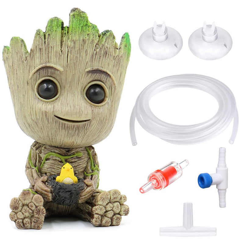 SLOCME Aquarium Groot Air Bubbler Stone Decorations - with Standard Tubing and Fish Tank Air Stone Set - BeesActive Australia