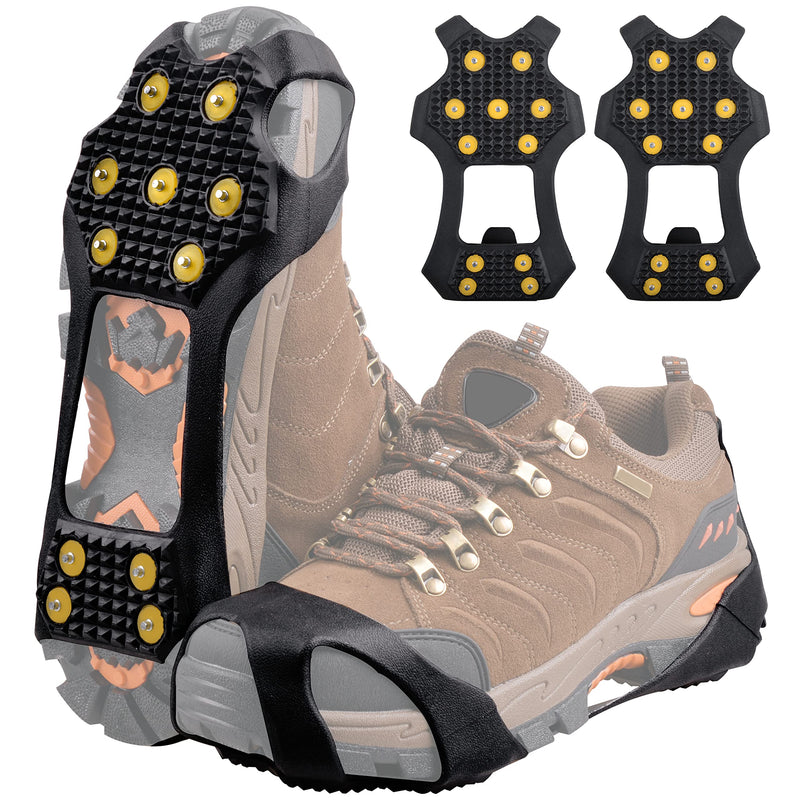 VanRolldex Ice Cleats for Boots Shoes Ice Snow Traction Cleats for Walking On Snow and Ice Non Slip Rubber Snow Shoes 11 Studs Cleats Crampons for Hiking Walking Climbing Jogging Men Women X-large (11-14 men / 13-16 women) - BeesActive Australia