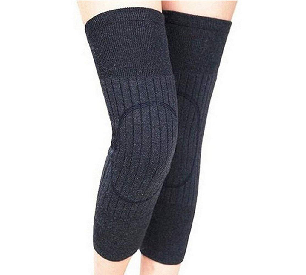 1Pair Unisex Winter Cashmere Wool Elastic Warm Knee Sleeves Leg Warmer Knee Pads (Dark Gray) - BeesActive Australia