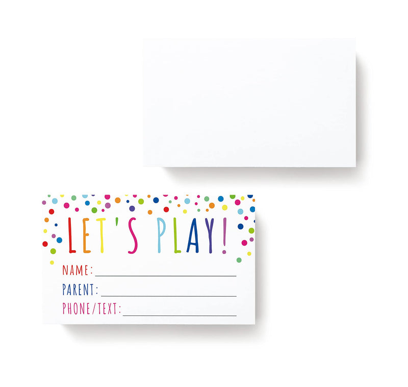 Let's Play Card Play date cards for kids Kids Calling Cards Keep in touch cards Mommy Contact card Pack of 100 - BeesActive Australia