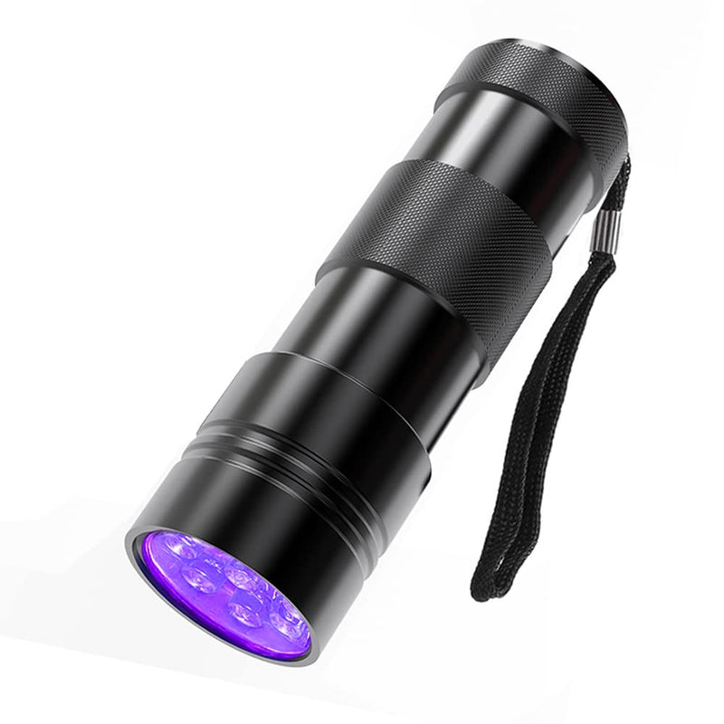 Black Light UV Flashlight, COSOOS 12 LED Handheld Black Light, Small UV Lights 395nm, Portable Pet Stain Detector for Dog Urine, Scorpions, and Bed Bugs. 1 Pack - BeesActive Australia