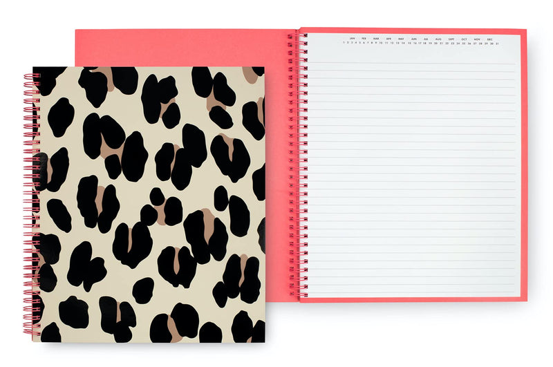 Kate Spade New York Leopard Large Spiral Notebook, 11" x 9.5" with 160 College Ruled Pages, Forest Feline - BeesActive Australia