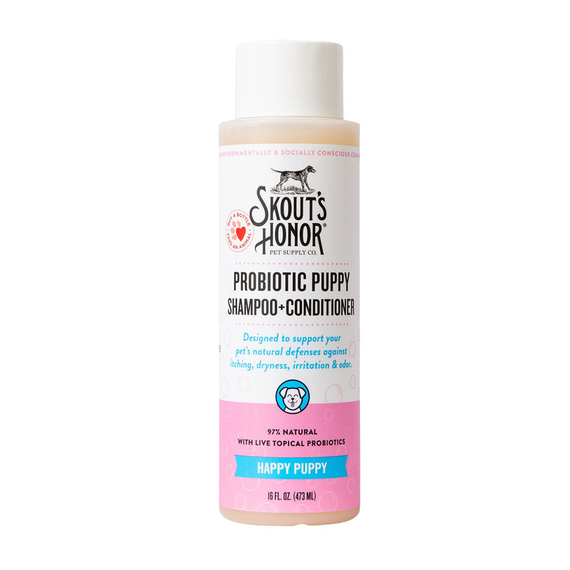 Skout's Honor Probiotic Pet Shampoo + Conditioner - 16 oz - Happy Puppy - for a Healthier Skin and Coat - BeesActive Australia