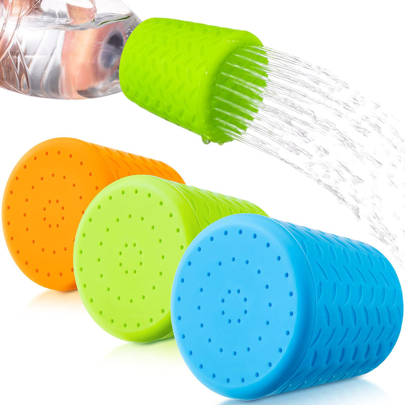 Remerry 3 Pieces Portable Outdoor Shower for Dogs, Bottle Attachment Outdoor Water Sprayer Accessory, Works with Most Plastic Water or Soda Bottles from 16 oz to 2 Liters Sky Blue, Light Green, Orange - BeesActive Australia