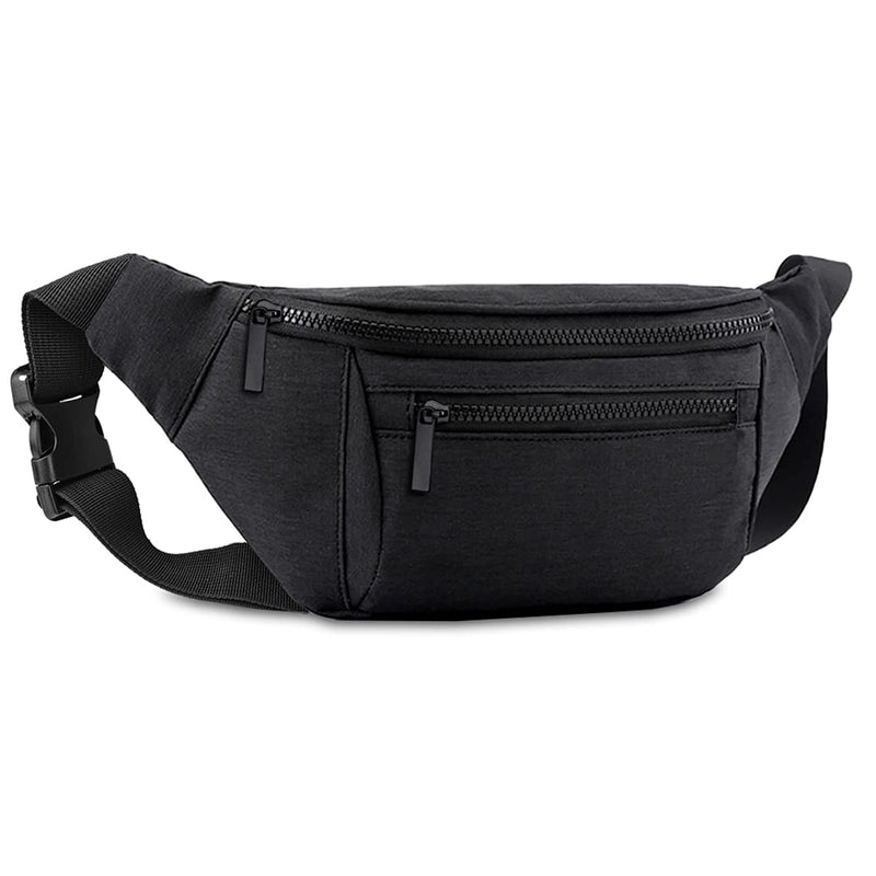 Fanny Pack for Men Women,Crossbody Waist Bag Pack,Belt Bag for Travel Walking Running Hiking Cycling,Easy Carry Any Phone,Wallet (Black) Black - BeesActive Australia