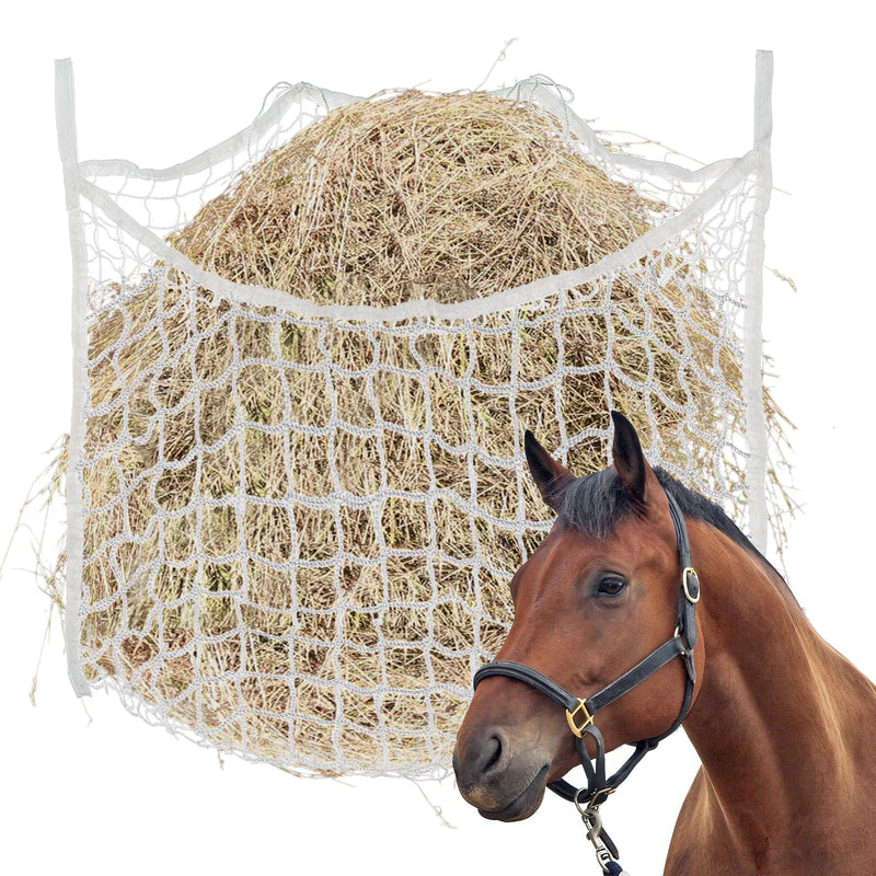 FLKQC Full Day Slow Feed Hay Net Bag Horse Feeding Large Feeder Bag with Small Holes Feed Horse Reduces Horse Feeding Anxiety and Behavioral Issue(36" Length x 23.6" Width) - BeesActive Australia