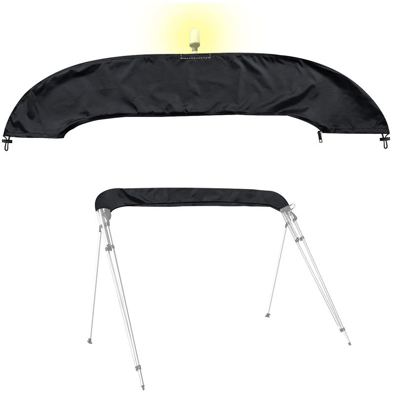 SoGuDio Design with Light Hole Bimini Top Cover,Suitable for 3-4 Bows Bimini Tops,Effectively Prevent The Erosion of UV,sea Water in Summer, Designed with Resin Zipper Bimini Top Canopy black L (68-88IN) - BeesActive Australia
