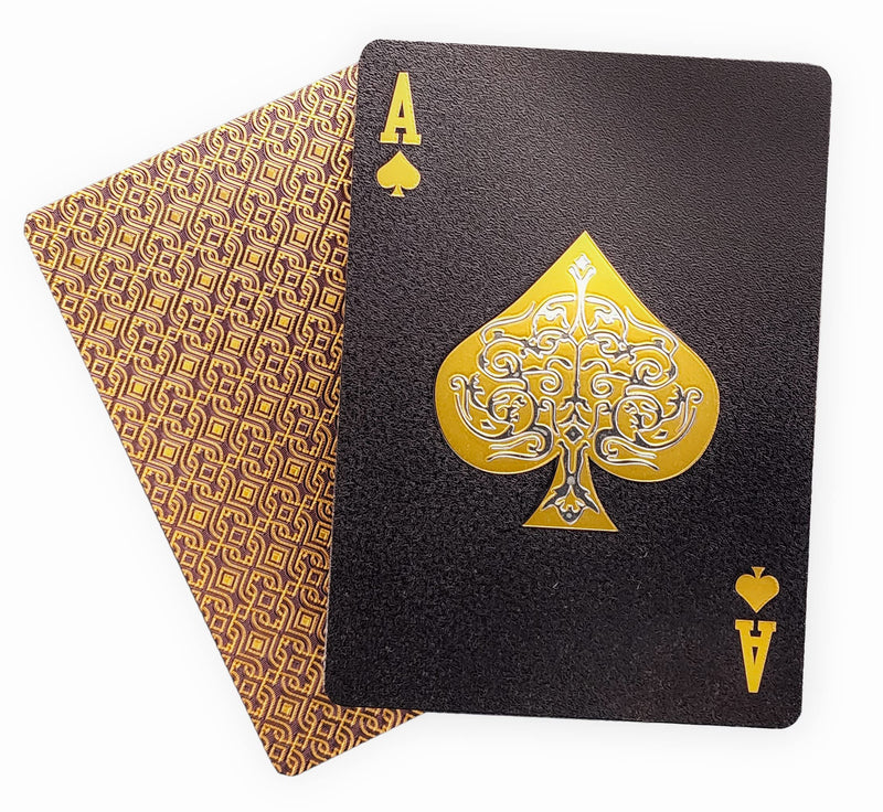 2 Decks of Playing Cards, INTEGEAR Gold 3D Embossed Patterned Poker Cards Plastic PET Waterproof Playing Cards Luxury Magic Trick Game Tool Gift Reusable Party Decoration Royal Gold (2 Pack) - BeesActive Australia