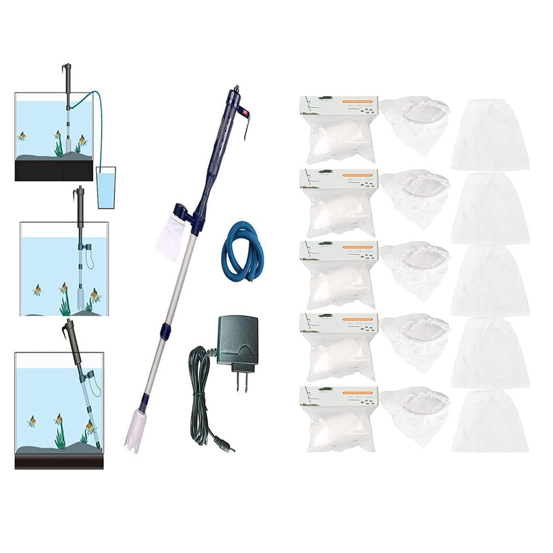 LONDAFISH Electric Fish Tank Vacuum Cleaner Gravel Water Filter Cleaner Sand Washer And Bag Filter Bag/10 Packets - BeesActive Australia
