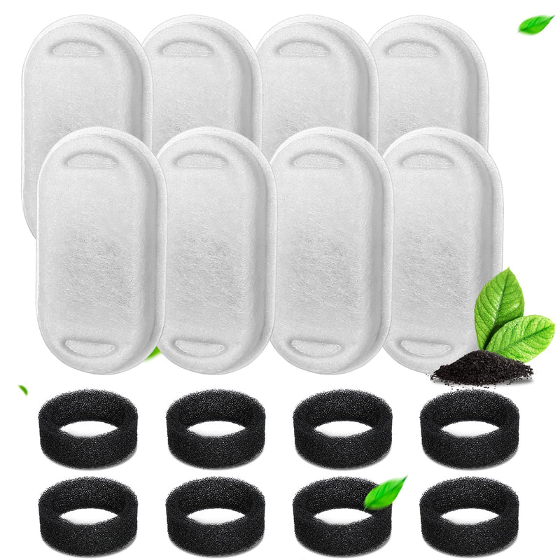 Cat Water Fountain Filters, Cat Fountain Filter Replacement for 67oz/2L Pet Water Fountain Stainless Steel, Dog Water Fountain 8 Replacement Filter&8 Sponge Filter - BeesActive Australia