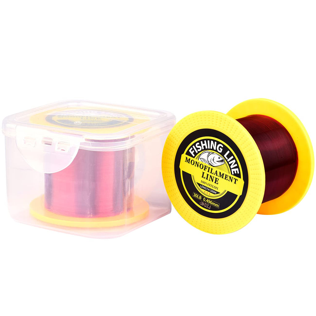 DZJ 500m (547yd) Monofilament Fishing Line, Nylon Strong Fishing Wire line for Saltwater and Freshwater Spinning Reels, Test 15LB, Red - BeesActive Australia