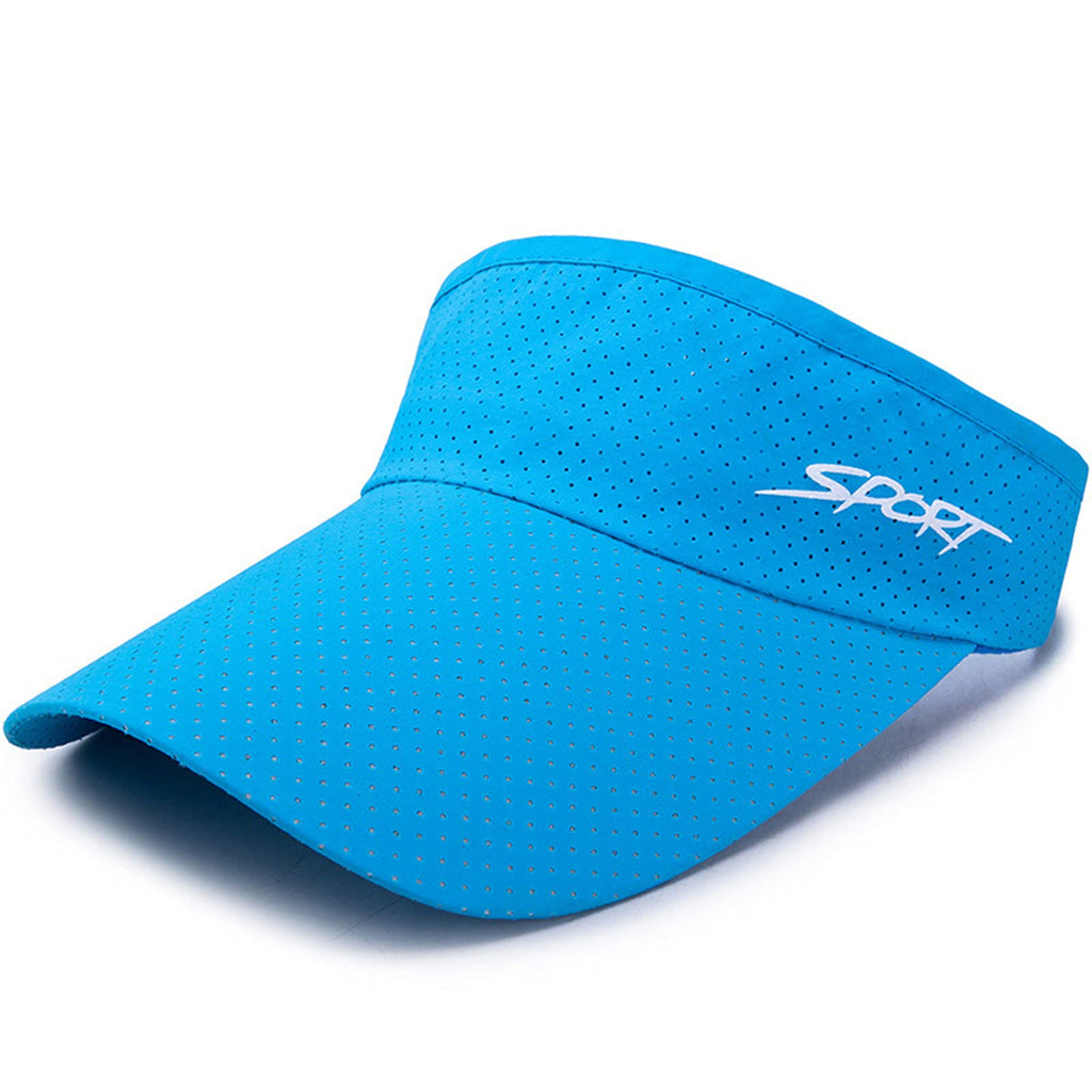 Bltong Sun Sports Visor Hats Women Men, UV Protection Breathable Adjustable Baseball Cap for Beach Golf Running Tennis Blue - BeesActive Australia