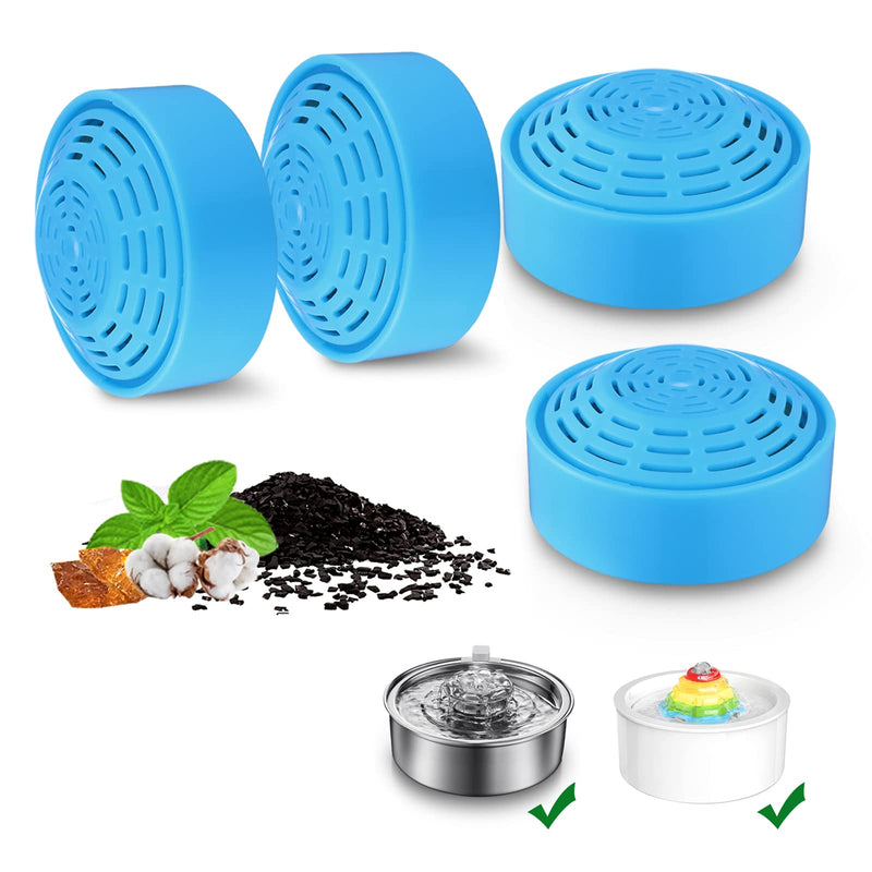 Cat Water Fountain Filters, Cat Fountain Replacement Filters for 2.0L/67oz Automatic Pet Water Dispenser,Pet Water Fountain Replacement Filters Package Filter Blue 4 Pack - BeesActive Australia