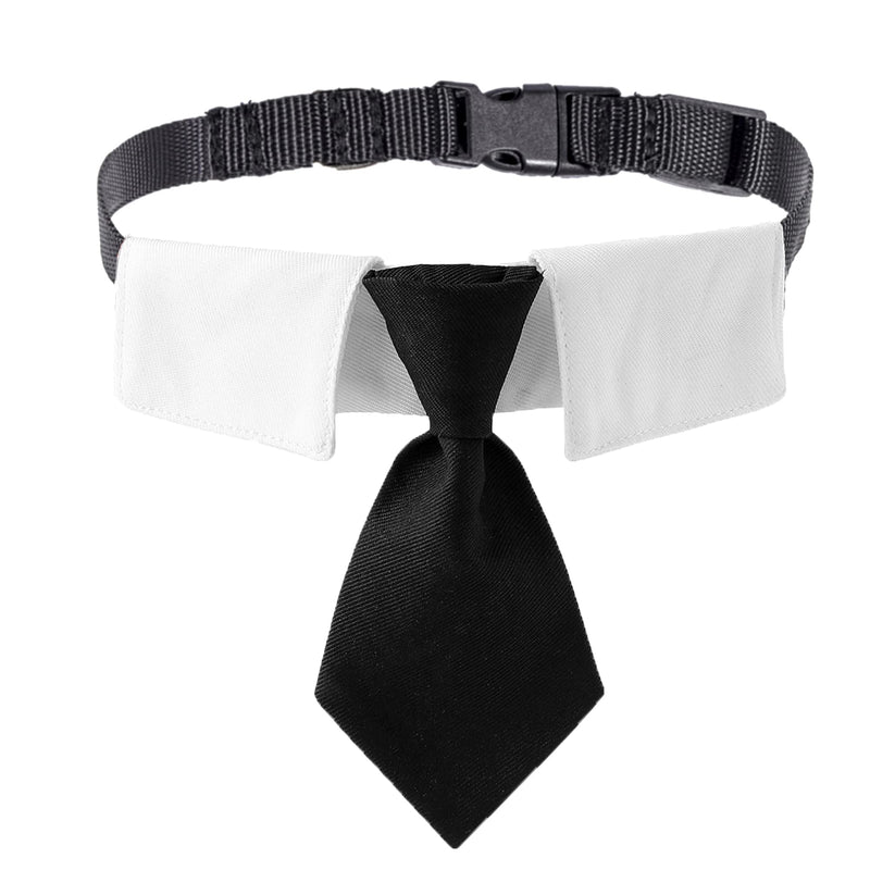 ADOGGYGO Adjustable Dog Neck Tie Collar Dog Collar with Black Necktie Wedding Formal Dog Collars for Small Medium Large Dogs Pets - BeesActive Australia