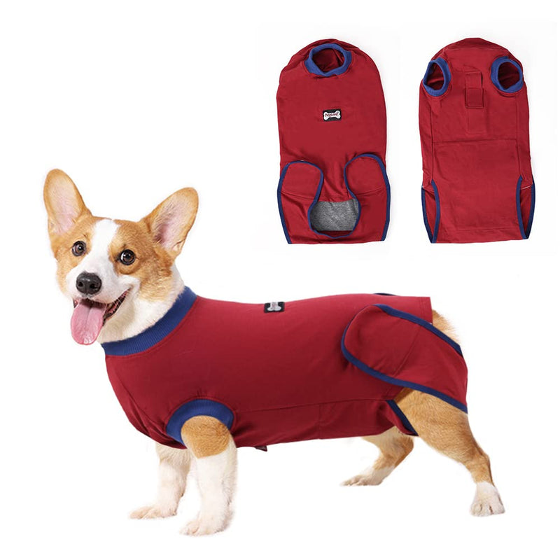 Vanansa Dog Surgical Suit, Dog Surgery Recovery Suit After Surgery Operation, Dog Onsie to Alternative E-Collar After Surgery Wear Dog Medical Cloth. L Red - BeesActive Australia