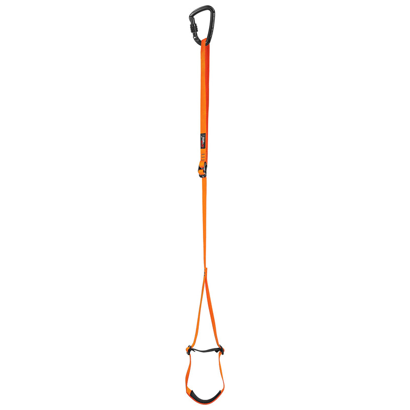 GM CLIMBING Foot Loop Ascender Sling Adjustable for Rope Ascending Climbing Arborist Caving Aid Climbing Gear SRT Rope Walking Frog Ascending Foot Loop - Orange & Carabiner - BeesActive Australia