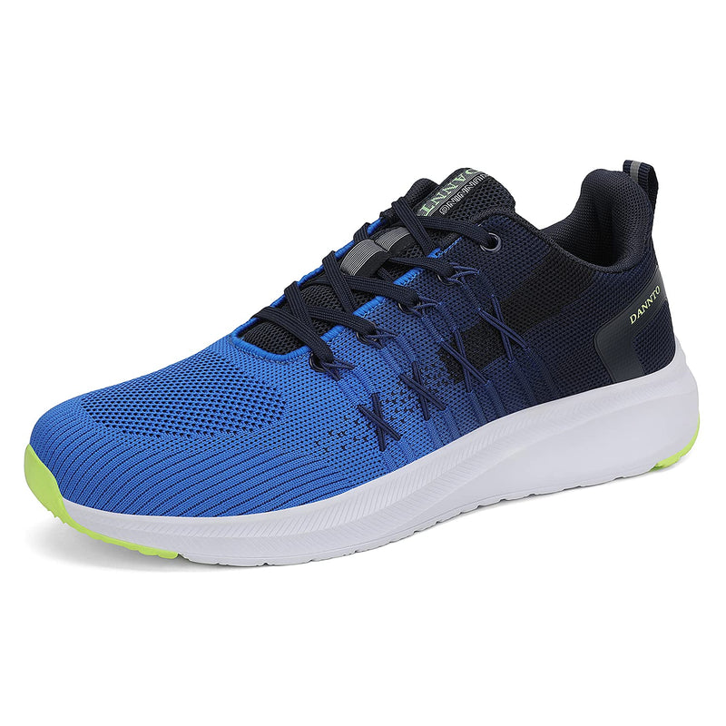 Dannto Men's Running Shoes Breathable Athletic Sport Walking Running Tennis Fashion Sneakers 11.5 Black&blue - BeesActive Australia