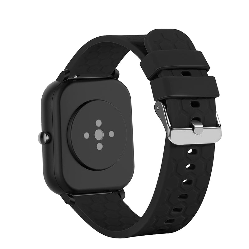 TenCloud Bands Compatible with KALINCO CS201C, Adjustable Soft Silicone Replacement Watch Band Straps Wrist Bands Bracelet Compatible for Dirrelo GT01 (Black) Black - BeesActive Australia
