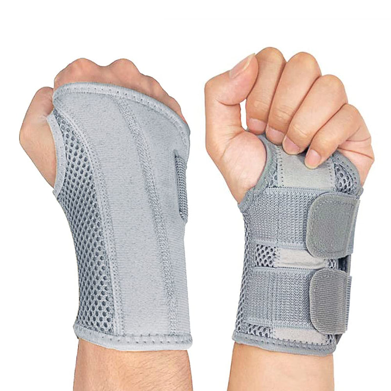 NuCamper Wrist Brace Carpal Tunnel Right Left Hand for Men Women Pain Relief, Night Wrist Sleep Supports Splints Arm Stabilizer with Compression Sleeve Adjustable Straps,for Tendonitis Arthritis Right Hand-Gray Small/Medium (Pack of 1) - BeesActive Australia