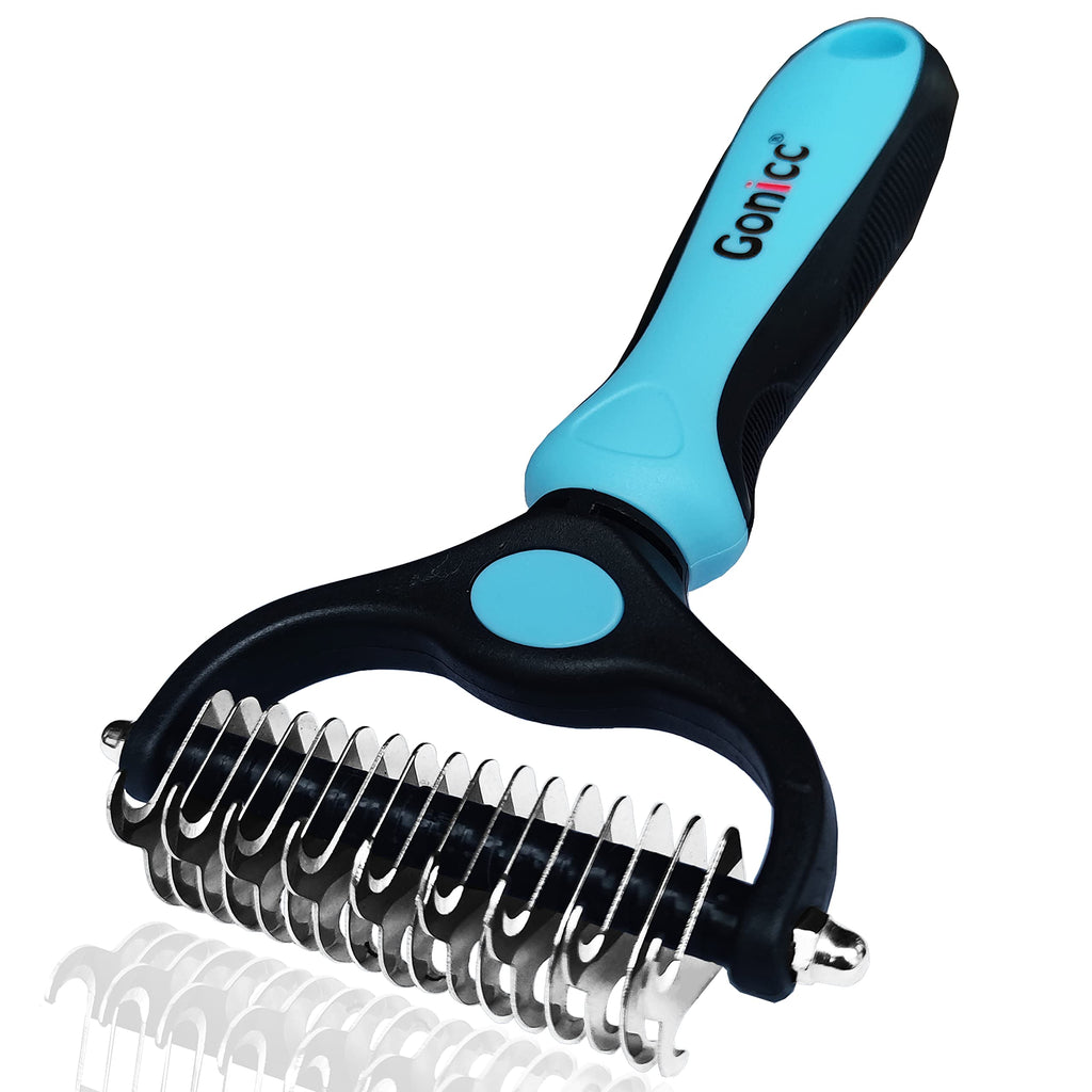 gonicc Professional Dematting Comb with 2 Sided for Dogs and Cats, 17+9 Precision Teeth, Ergonomically Designed, Dematting Undercoat Rake Comb for Dogs and Cats. - BeesActive Australia