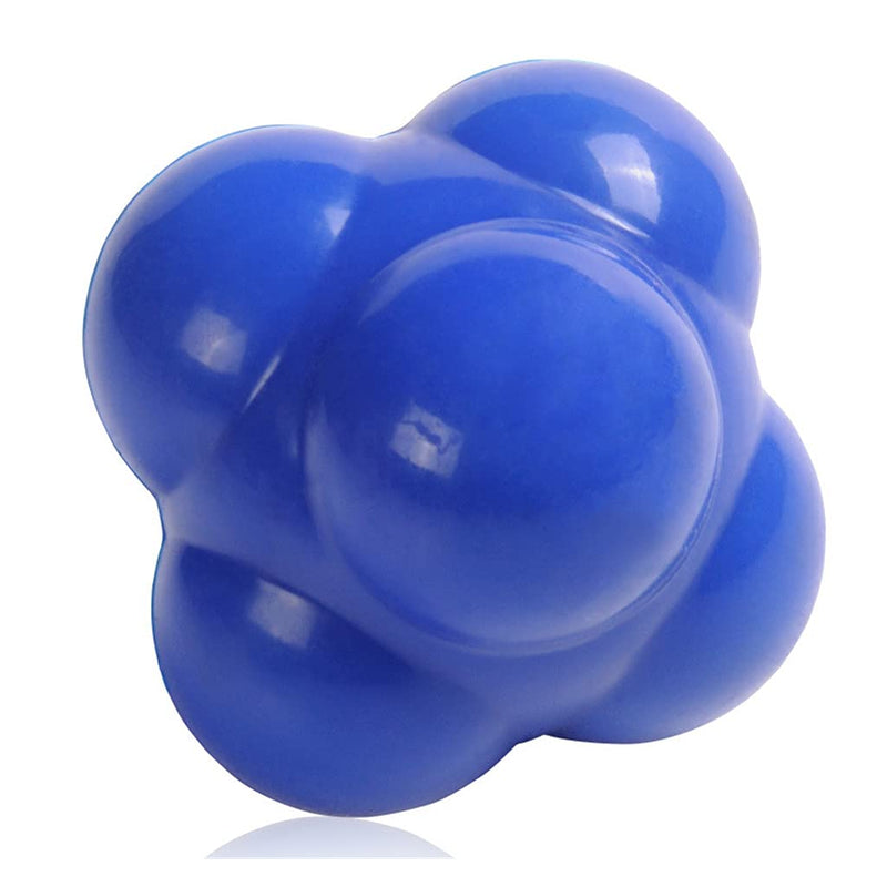 Rubber Reaction Ball Field Training Ball and Agility Trainer by Hexagonal Ball for Hand-Eye Coordination (Blue) - BeesActive Australia