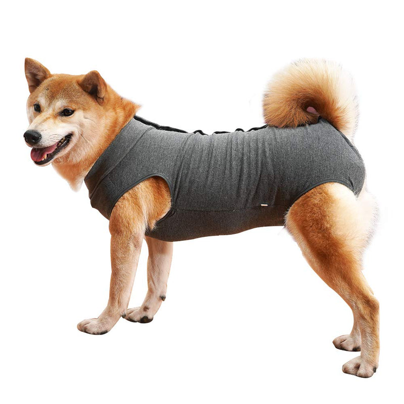 HEYWEAN Dog Surgical Recovery Suit for Dogs Keep Dog from Licking Abdominal Wound Protector E-Collar Alternative After Surgery Wear Pet Supplier Medium Grey - BeesActive Australia