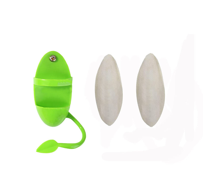 OSWINMART Cuttlefish Bone with Holder (1+2) Sets 3 in 1 Bird Toys(Treat Skewer/Mirror/Perch) Bird Food Holder 3 in 1 Bird Toys(Feeder/Mirror/Perch Bird Toy Toy-A - BeesActive Australia