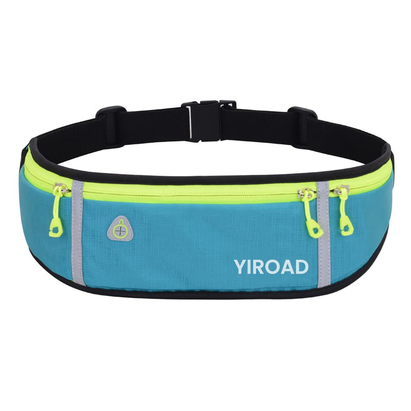 YIROAD Running Belt, Waterproof Fanny Pack for Women Men, Workout Running Waist Pack Bag with Foldable Water Bottle Holder, Adjustable Running Pouch Phone Holder Accessories, Yilu-wp-001, Blue - BeesActive Australia