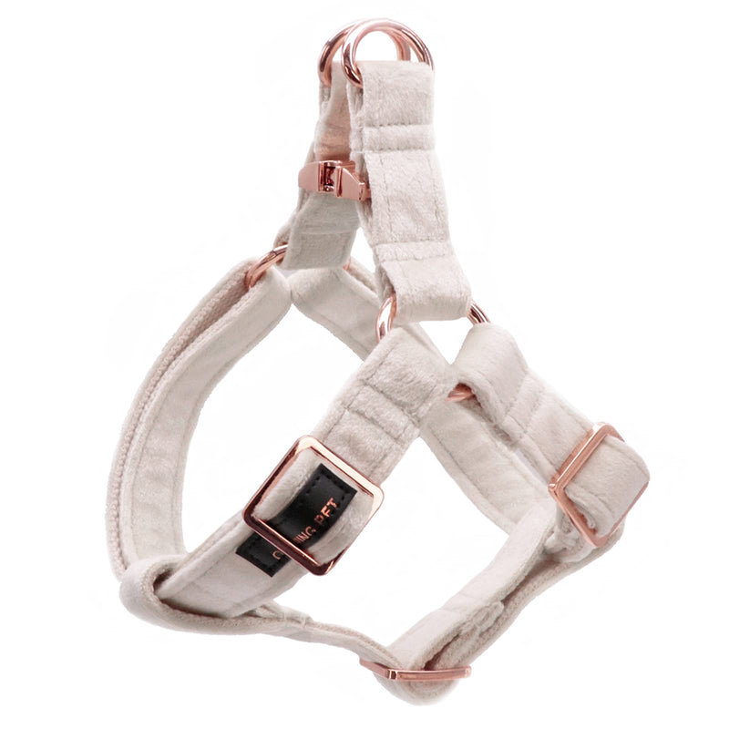 ARING PET Dog Halter Harness, Velvet Dog Harness, No Pull Dog Halter Harness, Adjustable Heavy Duty Dog Harness. Medium White - BeesActive Australia