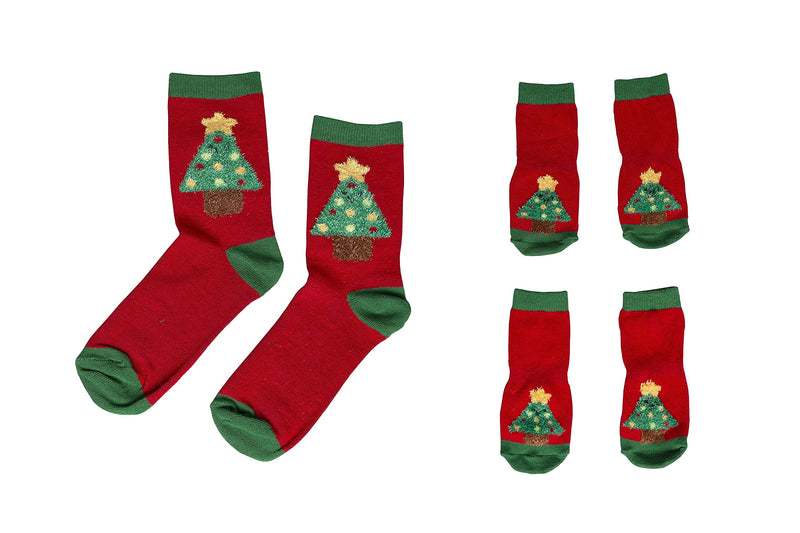 Pearhead Matching Human and Dog Apparel, Christmas Socks Set for dog and Owner, Green and Red Christmas Tree Dog Socks and Adult Socks Christmas Tree Human & Dog Sock Set - BeesActive Australia