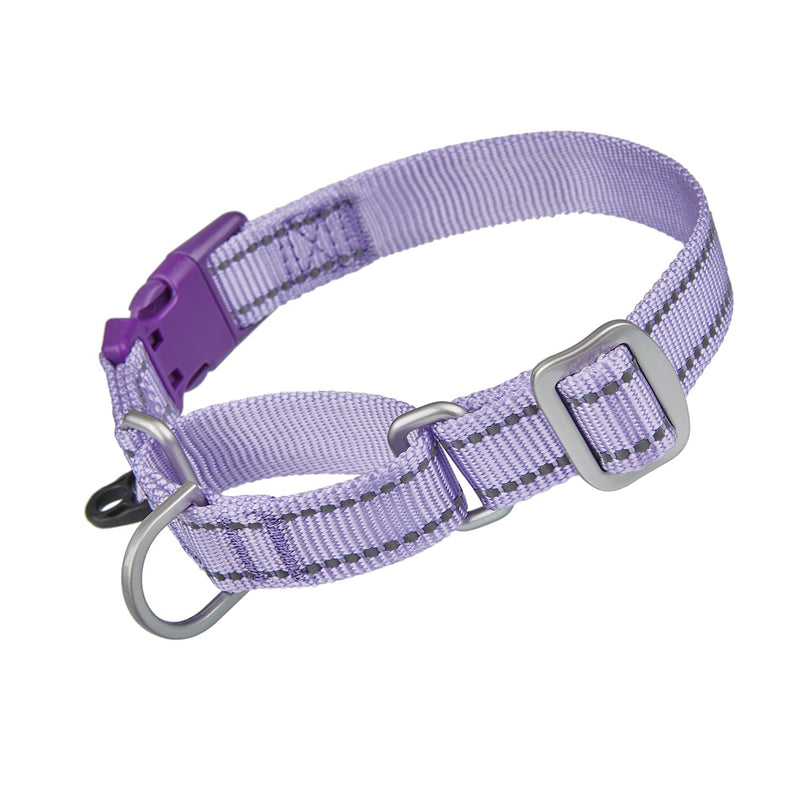 YUDOTE Reflective Martingale Collar for Dogs with Quick Snap Buckle Anti-Pull Nylon Safe Slip Collars for Easy Walking Large(Neck 15"-19") Lavender - BeesActive Australia