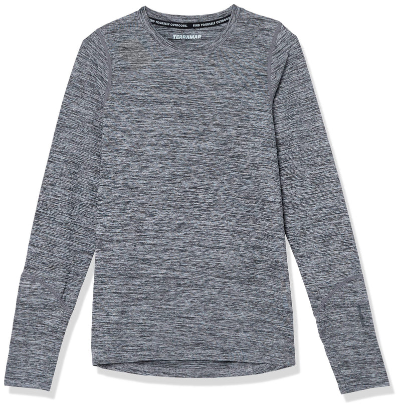 Terramar Kids' Thermolater Crew Dark Grey Melange Medium - BeesActive Australia