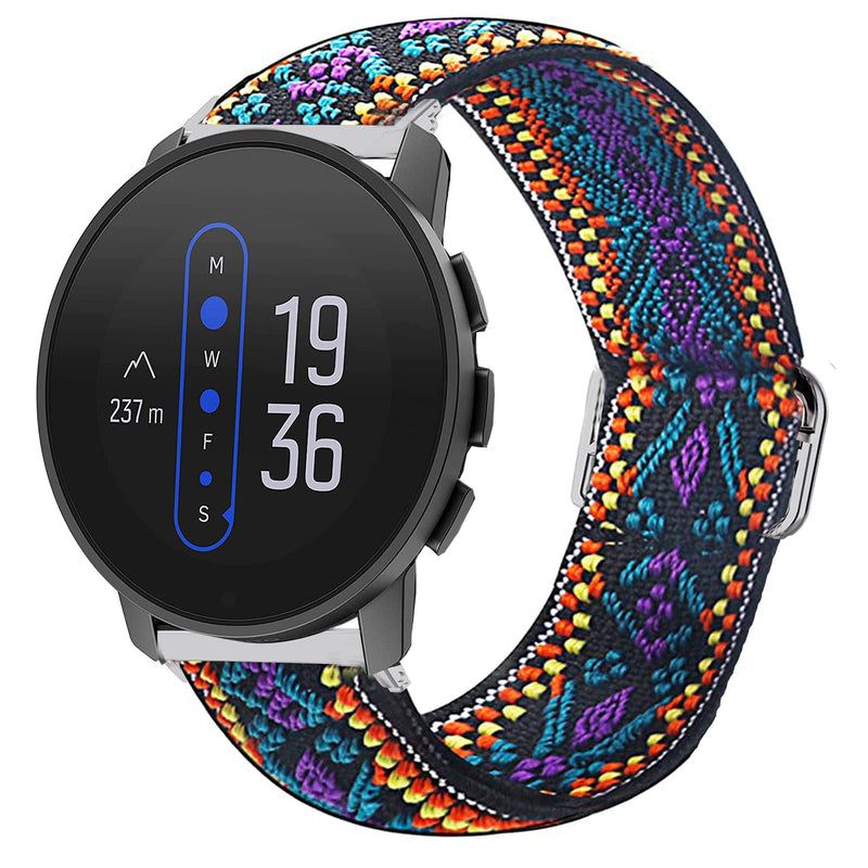 Compatible for SUUNTO 9 Peak Band, Lamshaw Stretch Elastics Nylon Adjustable Replacement Strap Accessories Compatible for SUUNTO 5 Peak Smartwatch / SUUNTO 9 PEAK (Purple Blue) Purple Blue - BeesActive Australia