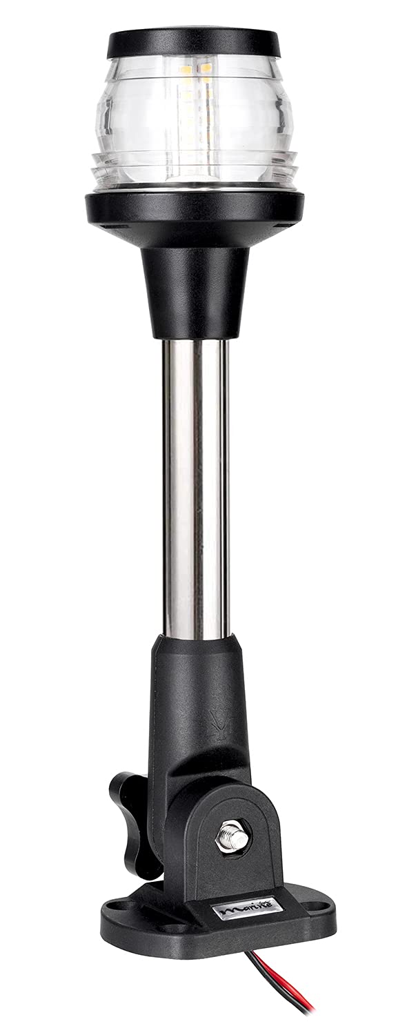 MARINE SYSTEM Made 3-NM LED Fold Down Boat Stern Light All Round 360° Boat Anchor Light for Pontoon and Fishing Boat, 9, 12-24V - BeesActive Australia