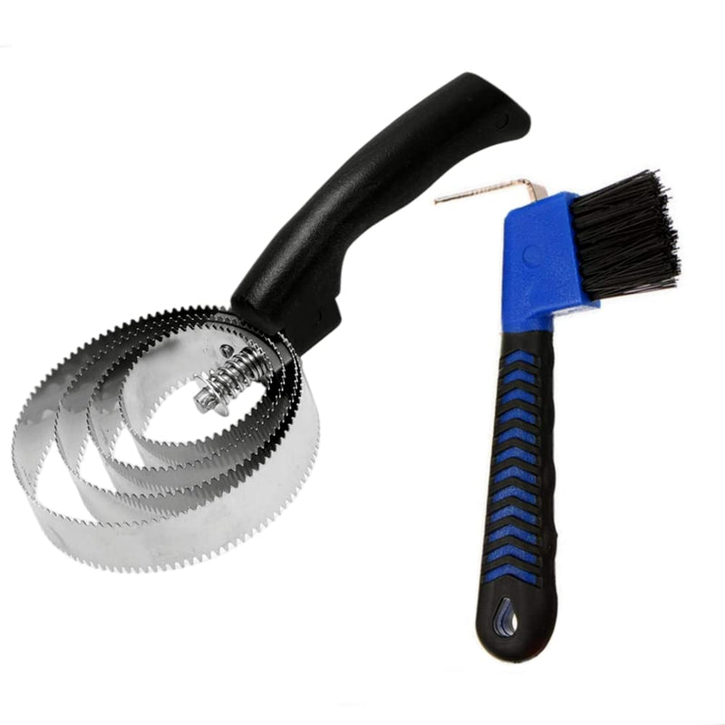 Stainless Steel Horse Brush,Reversible Stainless Steel Curry Comb,Includes Horse Hoof Pick Brush with Soft Touch Grip - BeesActive Australia