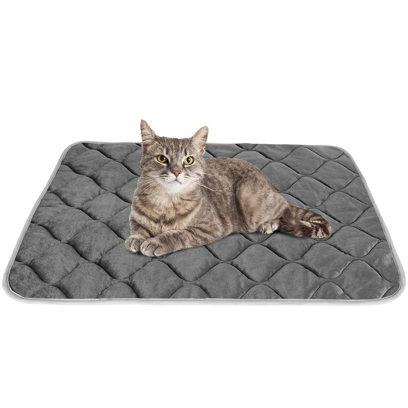 Self Heating Cat Mat Thermal Pet Bed Mat Self-Warming Pet Crate Pad 16"x20" Grey - BeesActive Australia