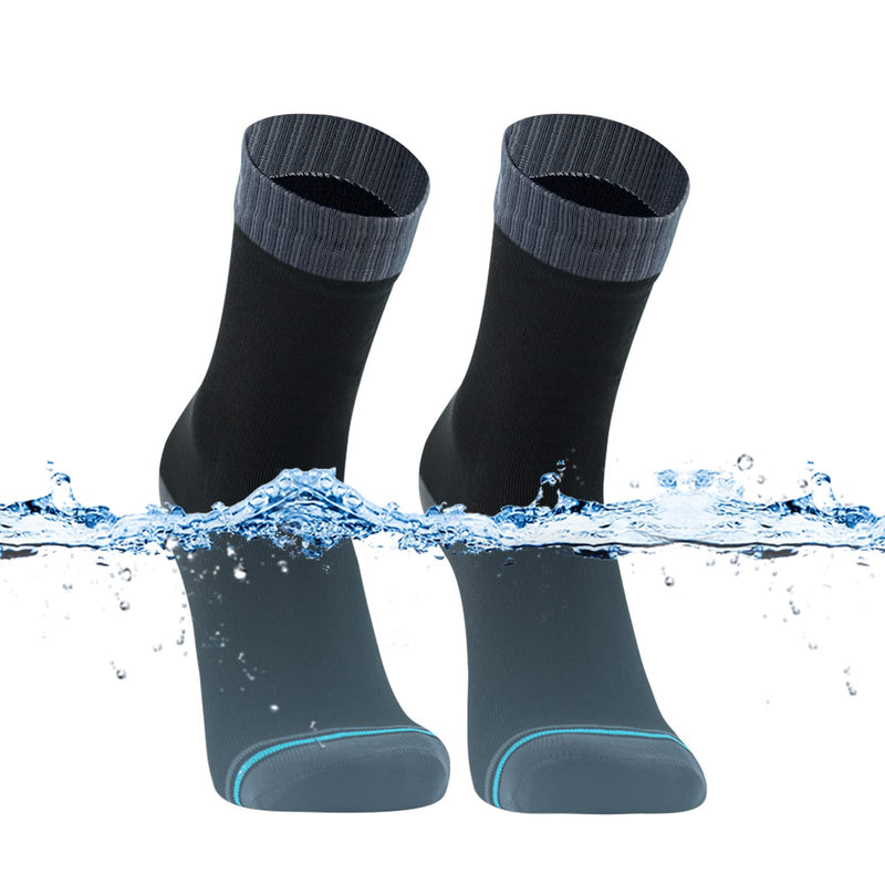 DexShell Waterproof Breathable Ultralite Socks Essential Ankle Large Jet Black Grey - BeesActive Australia