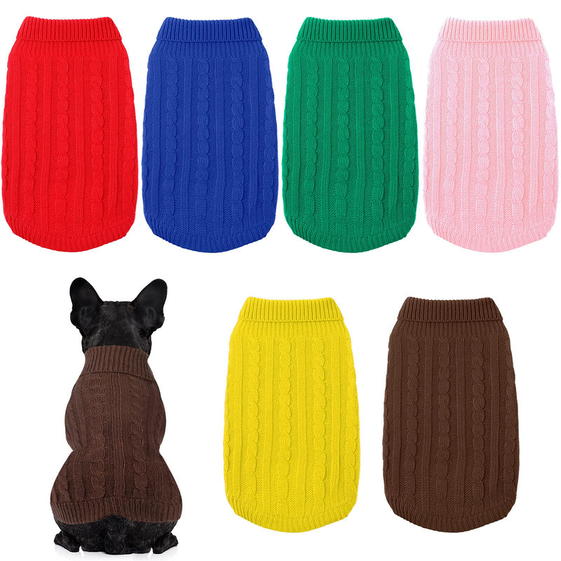 6 Pieces Dog Sweaters Warm Pet Sweater Knitted Dog Sweaters for Small Dogs Medium Dogs Large Dogs Turtleneck Classic Pet Sweater Dog Winter Clothes for Girls Boys Dog Cat Chic Color - BeesActive Australia