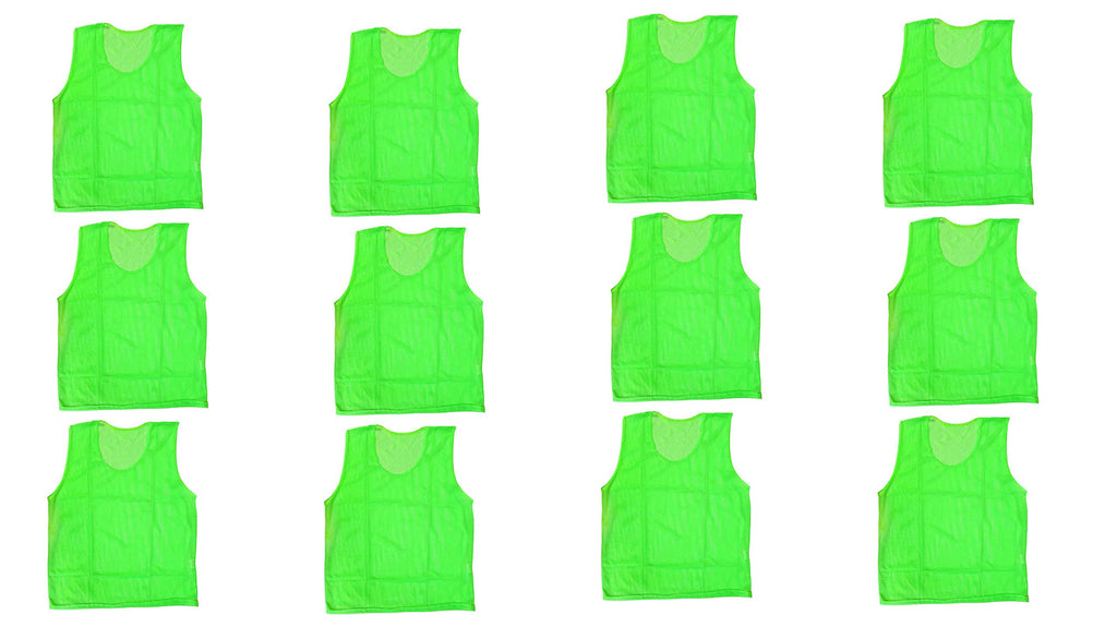 GSI Mesh Sports Training Bibs | Pinnies | Scrimmage | Vests for Soccer Basketball Football and Other Team Games (Pack of 12) Green - BeesActive Australia