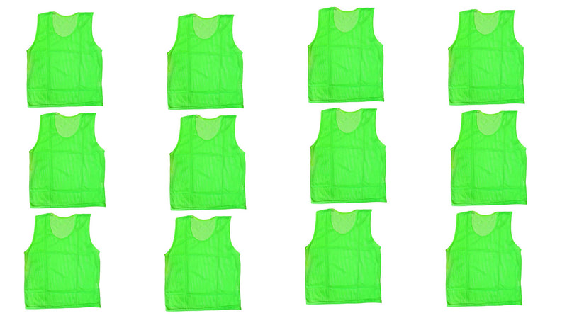 GSI Mesh Sports Training Bibs | Pinnies | Scrimmage | Vests for Soccer Basketball Football and Other Team Games (Pack of 12) Green - BeesActive Australia