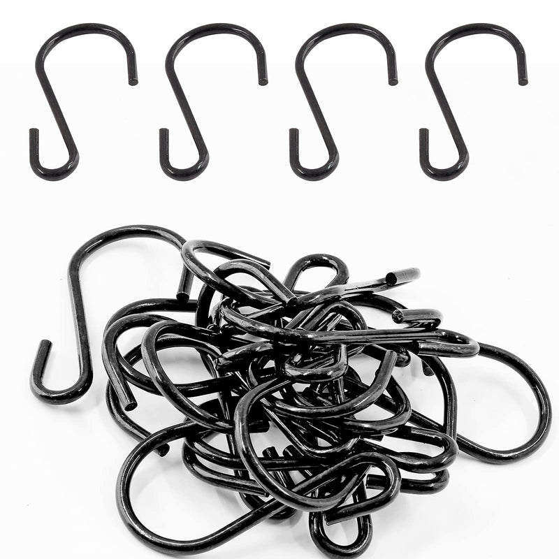 Bonsicoky 20PCS S Shaped Hooks, 2.24" x 1.14" Metal Hangers Storage Hooks for Hanging Pot, Jewelry, Decorations, Plants, Silver 2.24" x 1.14", 20Pcs - BeesActive Australia