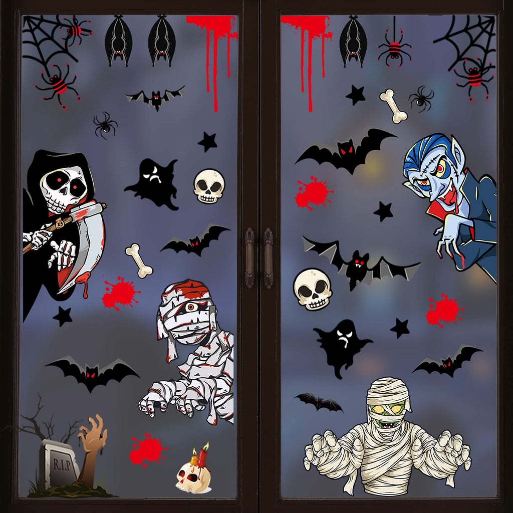 Halloween Window Decorations Halloween Window Clings Mummy Grim Reaper Vampire Halloween Clings for Window Decorations - BeesActive Australia