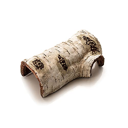 RunXF Artificial Birch Log Hide Reptile Shelter Sleeping Cave Wood Shape Hideout Terrarium Landscaping Ornament L - BeesActive Australia