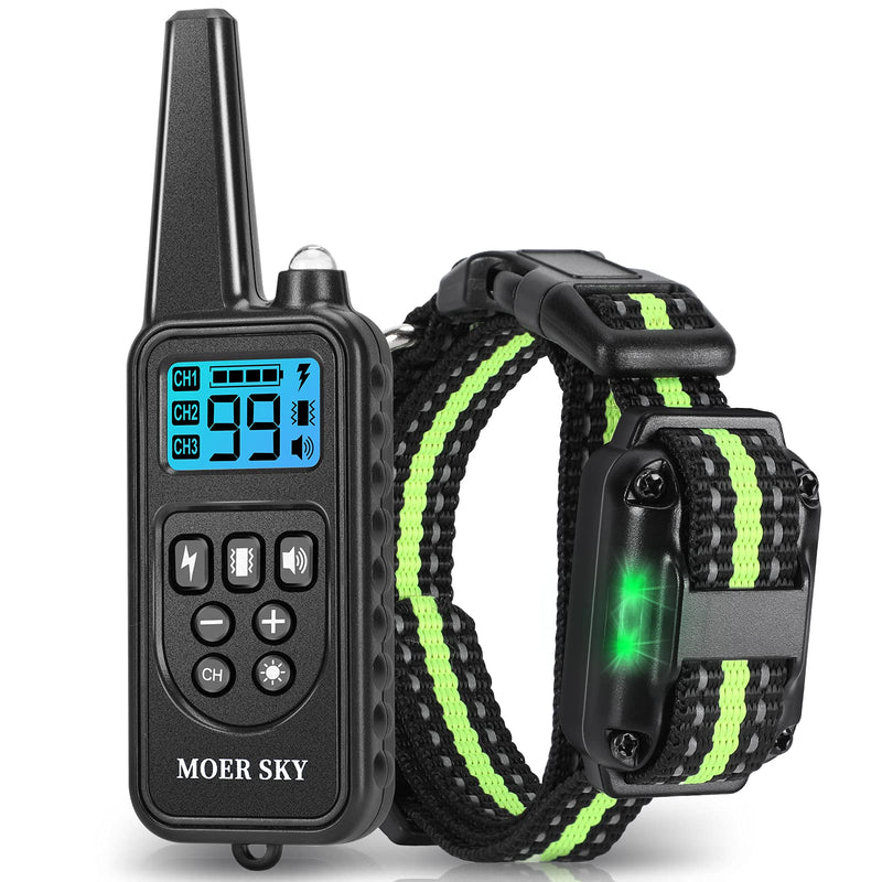 Dog Training Collar with 2600 Ft Remote, Electronic Dog Collar Shock Collar with Beep, Vibration, Shock, Light and Keypad Lock Mode, Waterproof Electric Dog Collar Set for Small Medium Large Dogs Emerald Green - BeesActive Australia
