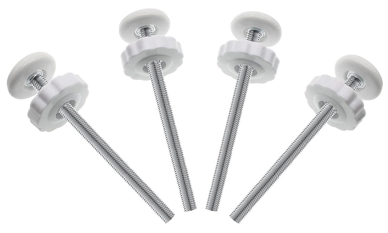 4Pcs Universal Baby Gate Threaded Spindle Rod, M8 (8mm) Replacement Bolt Part for Baby & Pet Pressure Mounted Safety Gates, Extra Long Baby Tension Gate Extender (White) White - BeesActive Australia