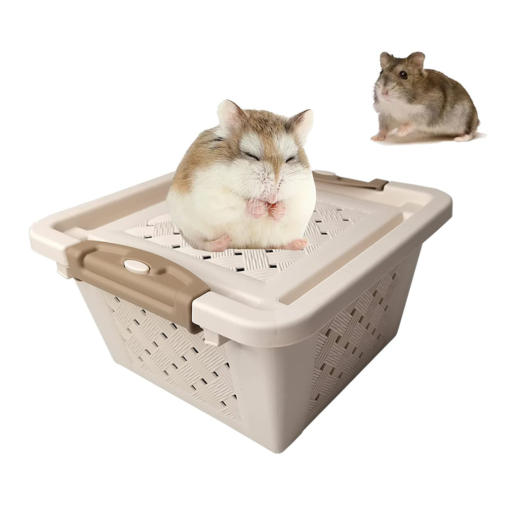 Hamiledyi Hamster Travel Cage, Portable Guinea Pigs Plastic Transport Box Breathable Cleaning Travel Outdoor Carrier for Chinchilla Squirrel Dwarf Hamsters Hedgehog - BeesActive Australia