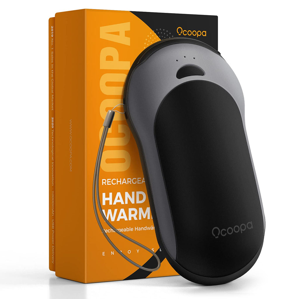 OCOOPA IP45 Waterproof Hand Warmer Rechargeable, Up to 15hrs Heat,10000mAh Durable Quick Charge Electric Hand Heater, PD Compatible, 3 Levels for Outdoors, Heavy Duty, H01-PD PRO H01-PD PRO 10000mAh Black - BeesActive Australia