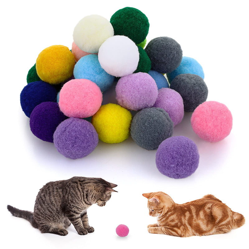 Molain Cat Toy Balls, Soft Cat Balls 1Inch Kitten Pom poms Ball Cat Play Toy Indoor Cats Interactive Pompon Ball Toy 30 Pcs - BeesActive Australia
