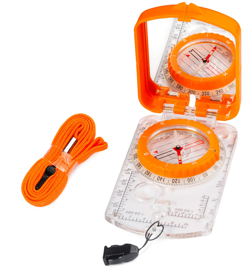 Sighting Compass Mirror Adjustable Declination - Boy Scout Compass Hiking Survival - Map Reading Compass Orienteering - Mirror Compass Hunting Fishing - Military Compass Waterproof Backpacking Camping - BeesActive Australia